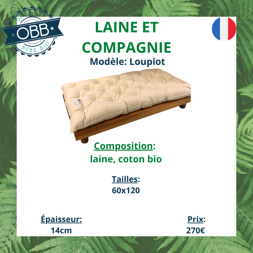 Matelas bébé laine et compagnie