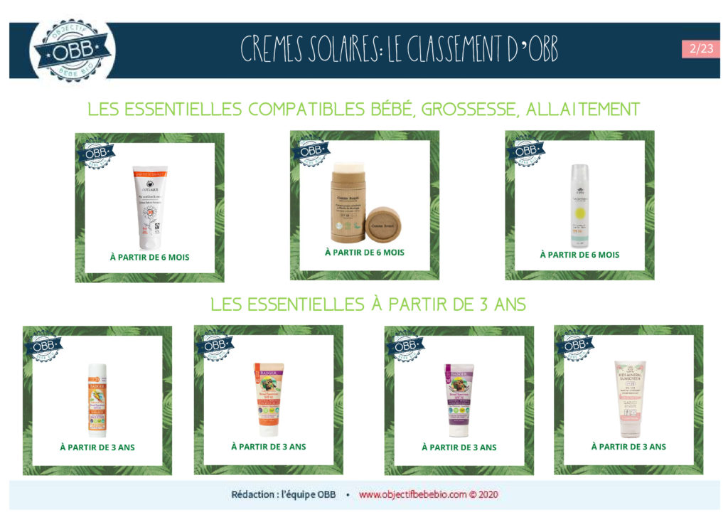 CREMES SOLAIRES 1 LES ESSENTIELLES BEBE ET 3 ANS