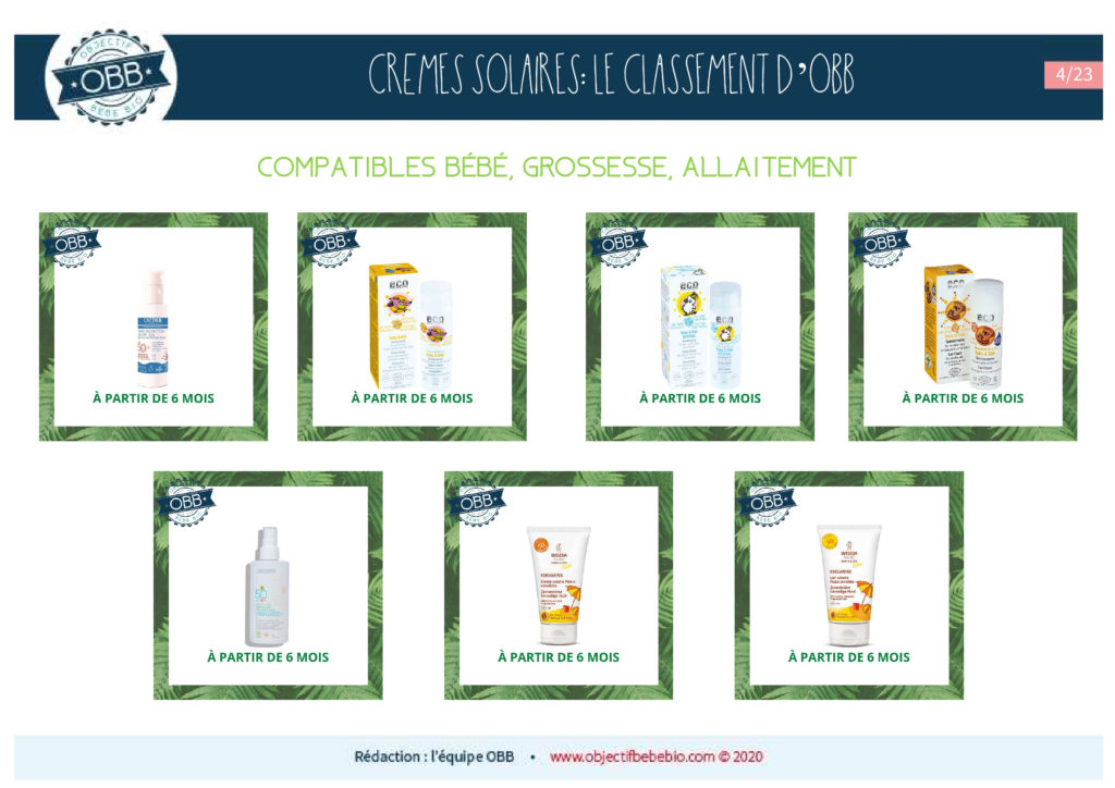 CREMES SOLAIRES 4 BEBE