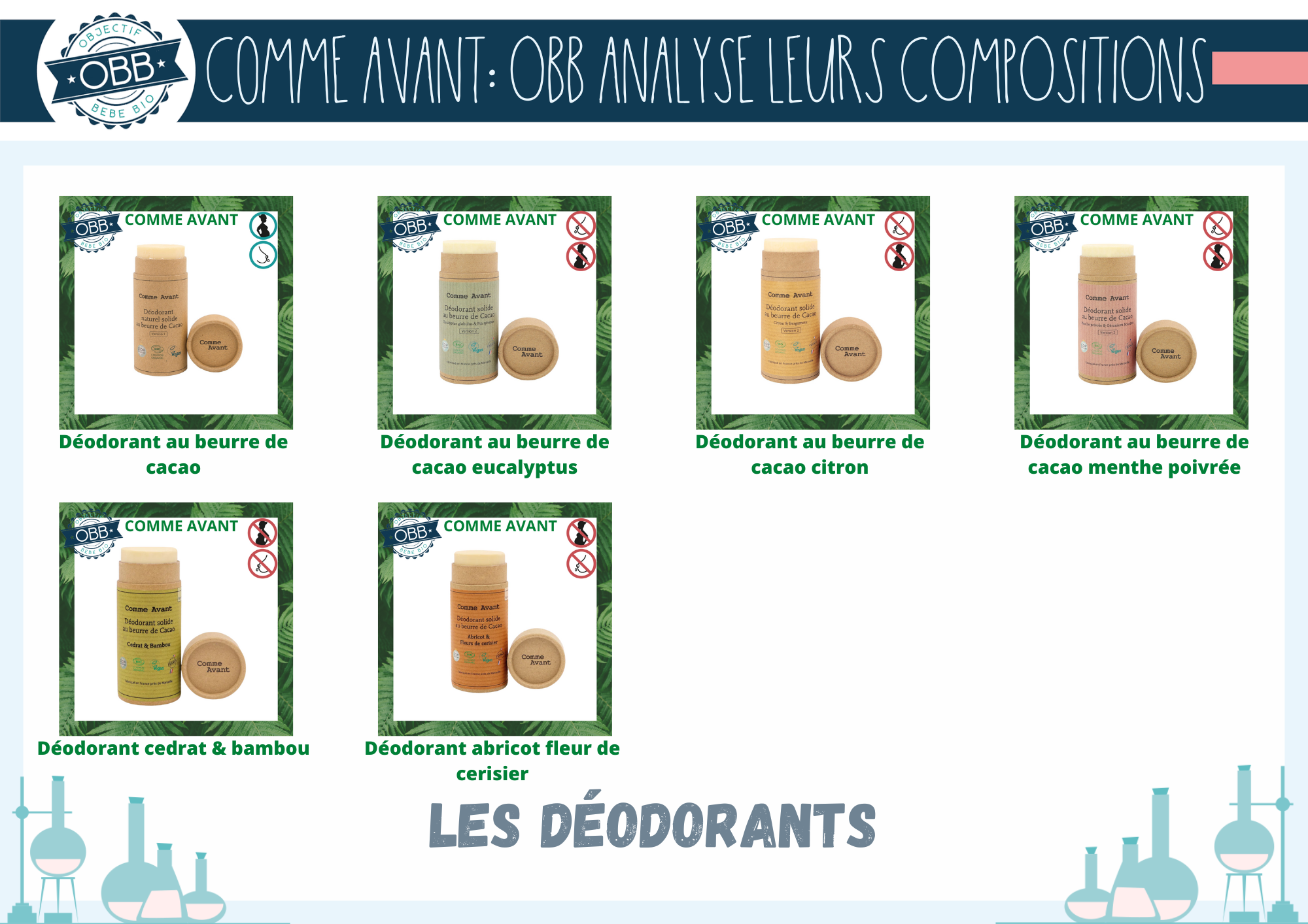 OBB analyse la composition des cosmétiques de Comme avant