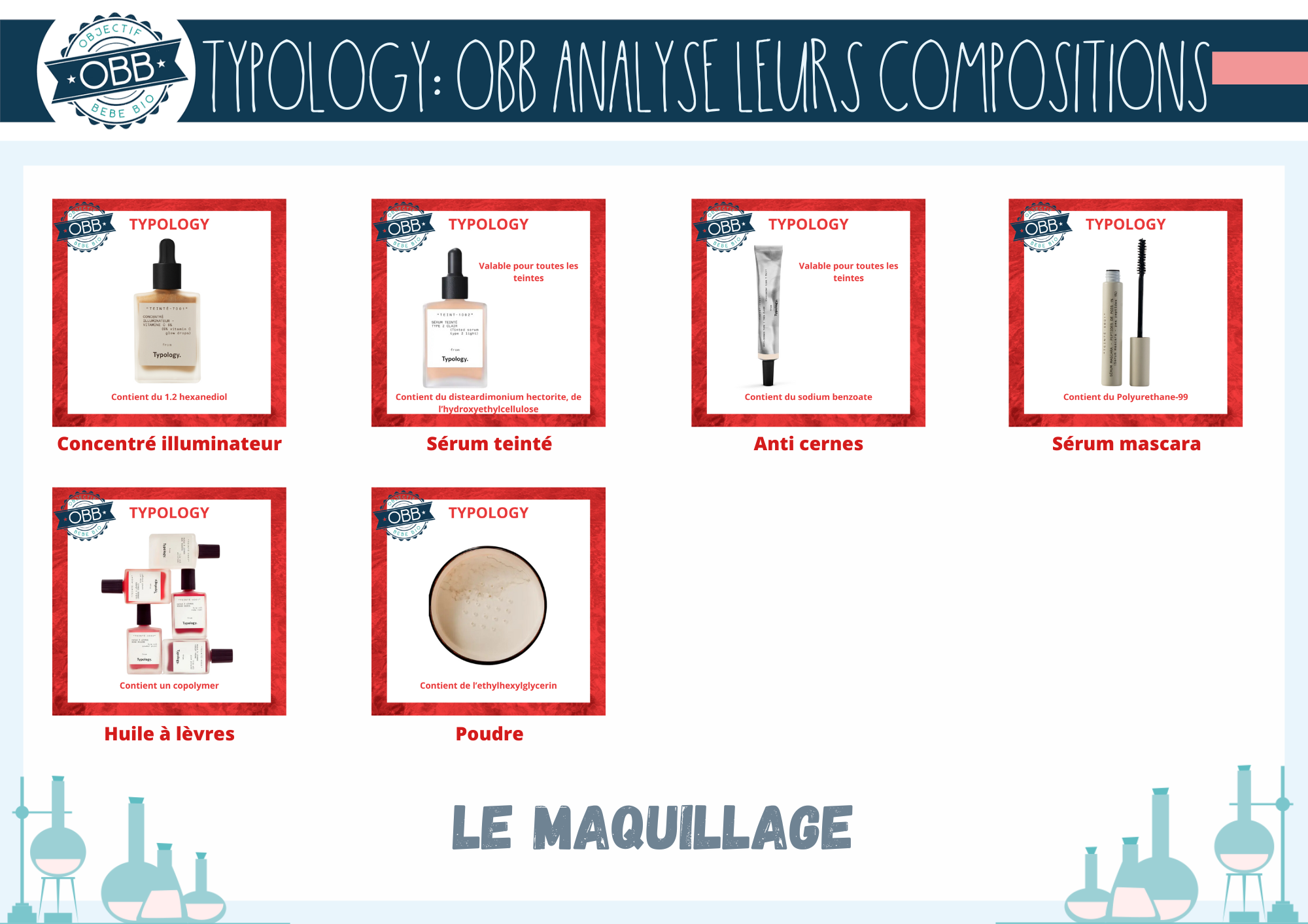 typology analyse compo INCI MAQUILLAGE 1