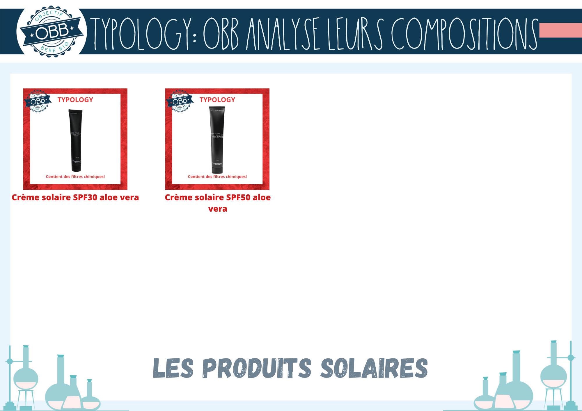 typology analyse compo INCI PRODUIT SOLAIRE