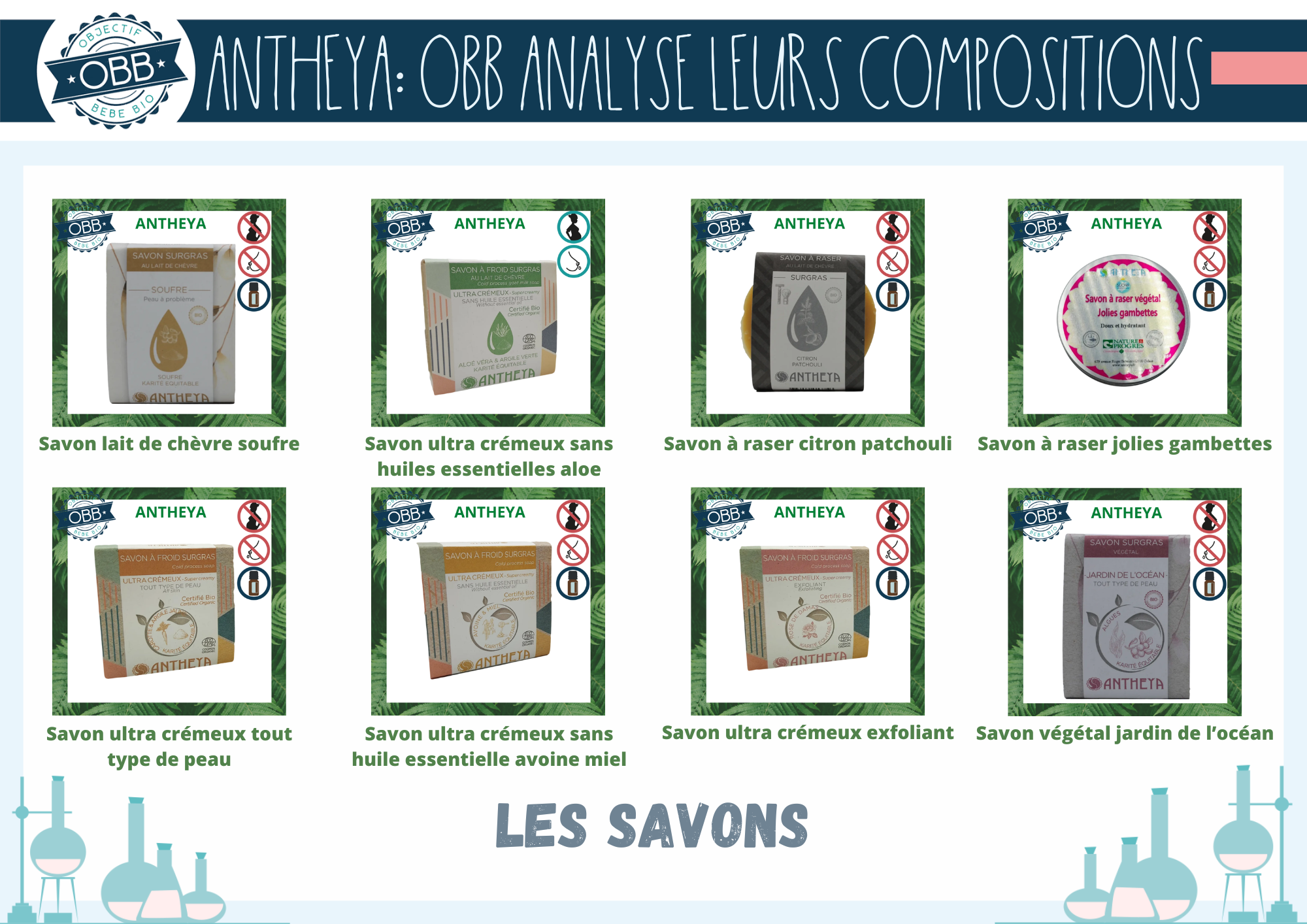 Savon lait de chèvre souffre, savon crémeux aloe, savons à raser, savons crémeux tout type de peaux avoine et exfoliant, savon jardin de l'océan antheya