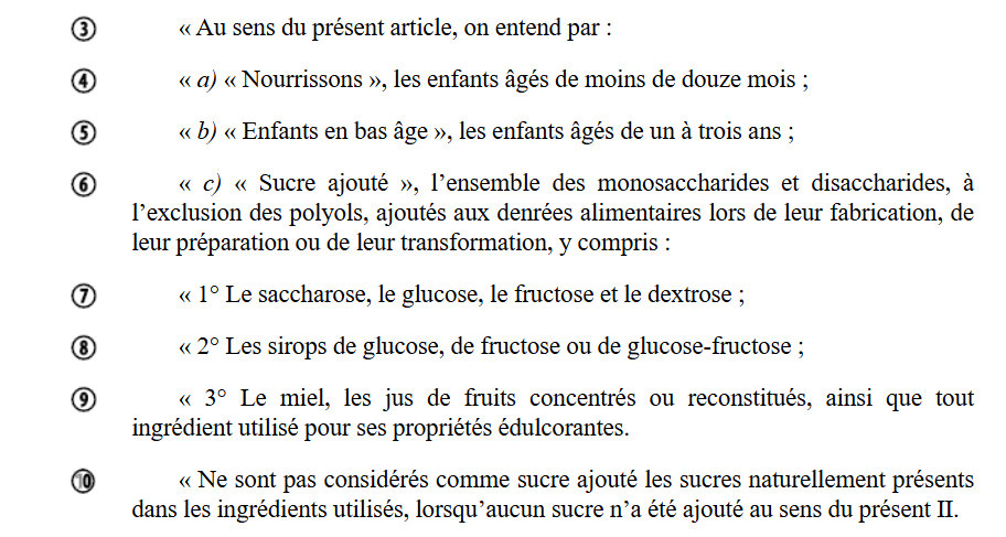 yaourt bébé extrait de la proposition de loi n° 2442