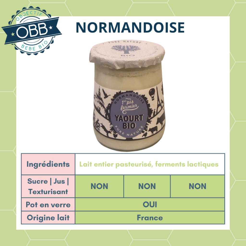Normandoise, yaourt au lait entier sans sucre en pot en verre