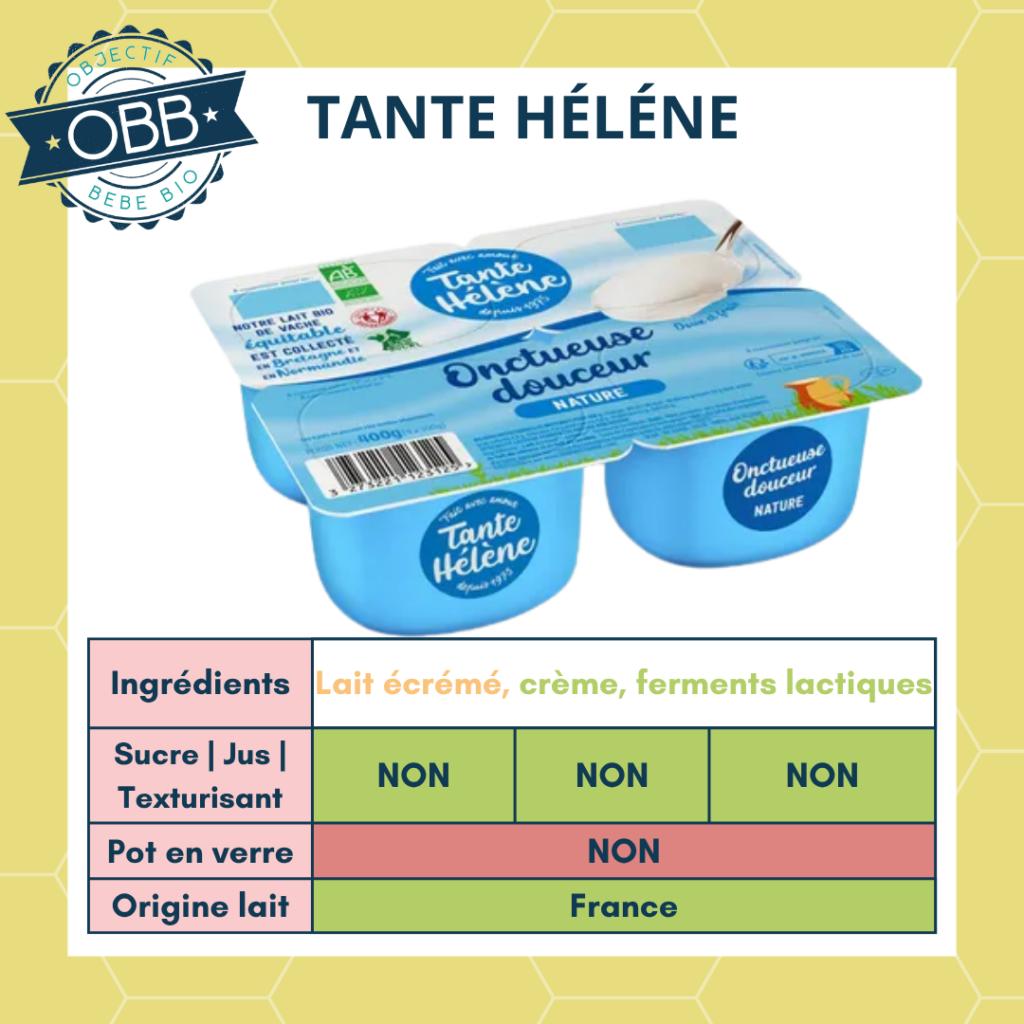 Tante Héléne, yaourt au lait demi écrémé sans sucre en pot en plastique
