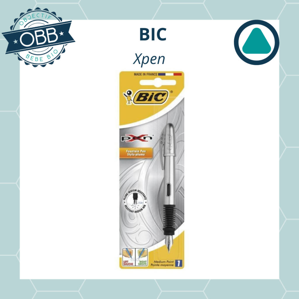Xpen de Bic, stylo plume pour enfant avec un grip triangulaire.