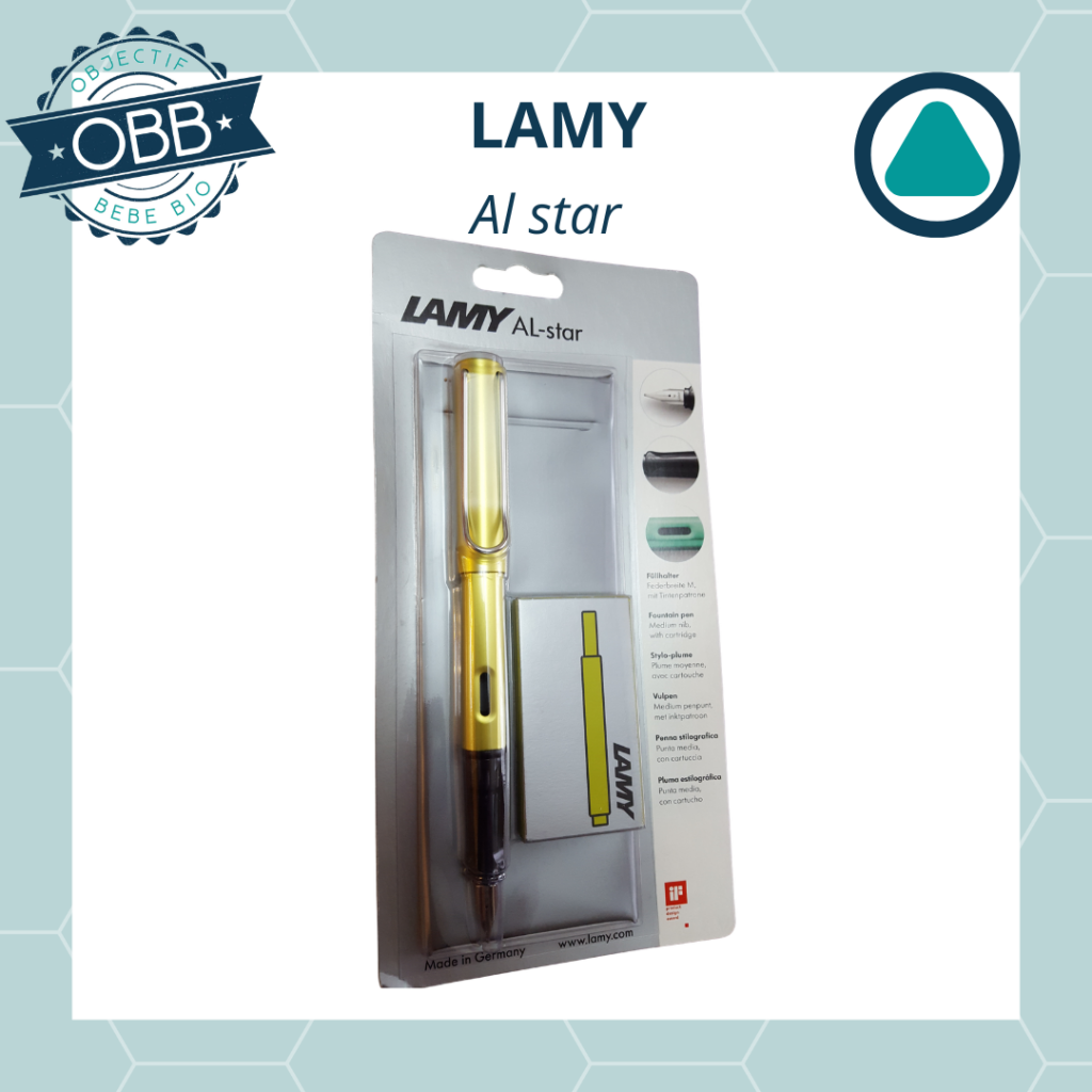 Modèle Al star de la marque Lami. Le corps est en aluminium, donc très léger.