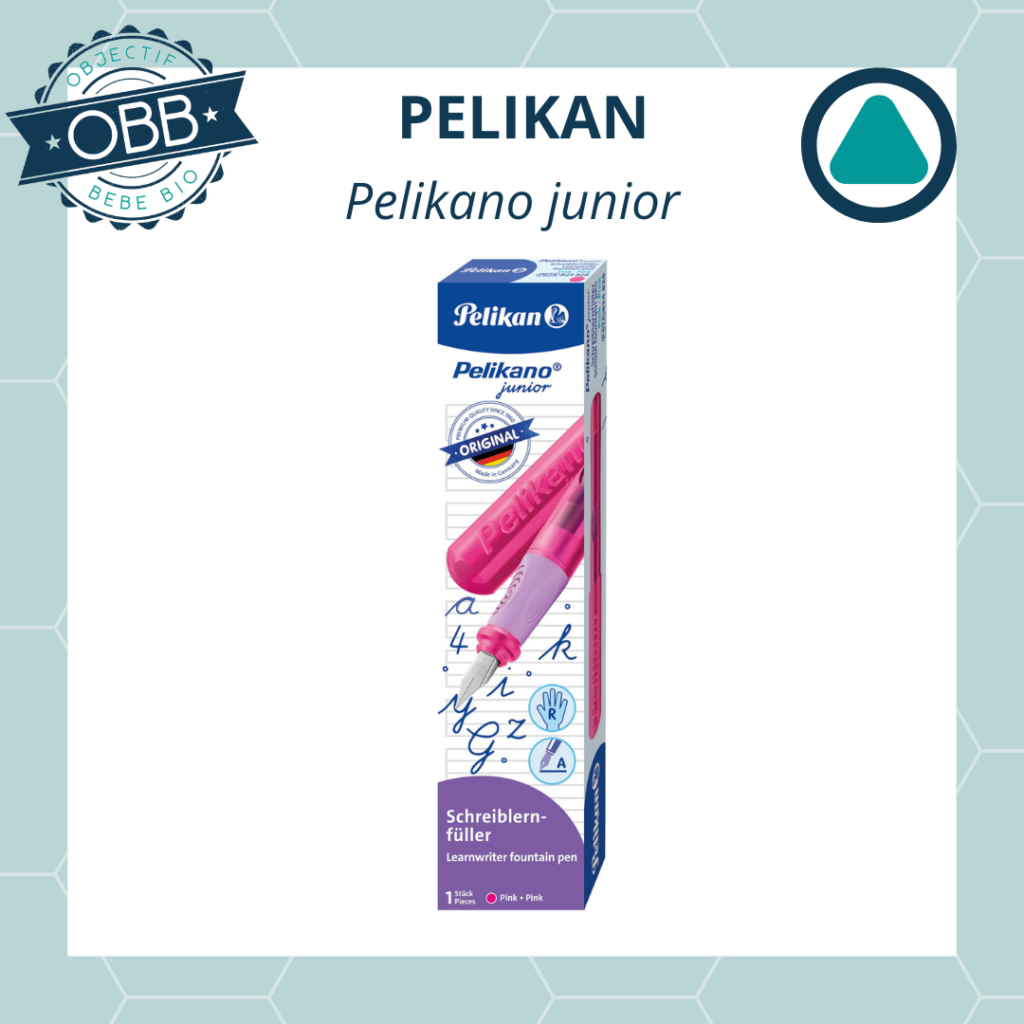 Le stylo plume, Pelikano Junior dispose d'une zone de préhension spéciale pour favoriser une posture d'écriture correcte et la prise tripode.